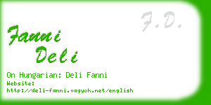 fanni deli business card